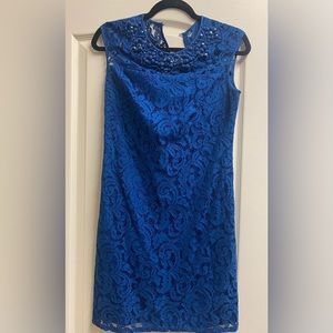 Adrianna Papell Royal Blue Lace Beaded Dress